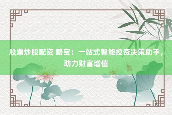 股票炒股配资 略宝：一站式智能投资决策助手，助力财富增值