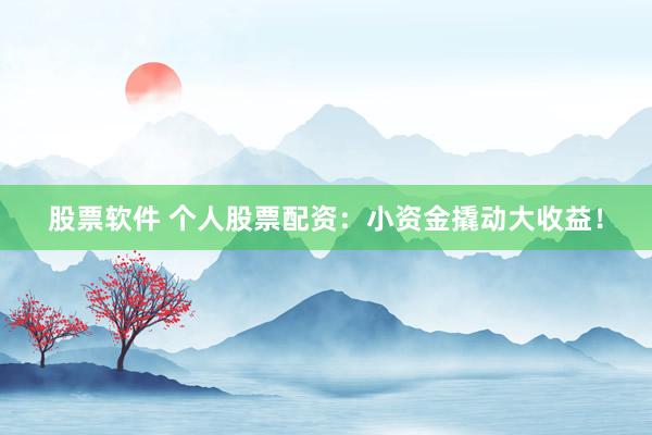 股票软件 个人股票配资：小资金撬动大收益！