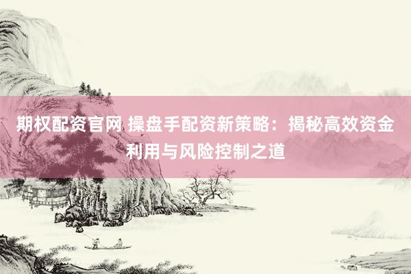 期权配资官网 操盘手配资新策略：揭秘高效资金利用与风险控制之道