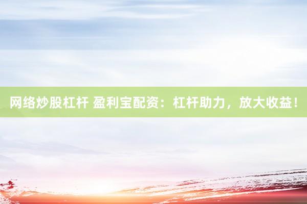 网络炒股杠杆 盈利宝配资：杠杆助力，放大收益！