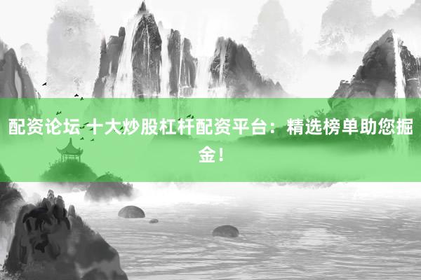 配资论坛 十大炒股杠杆配资平台：精选榜单助您掘金！