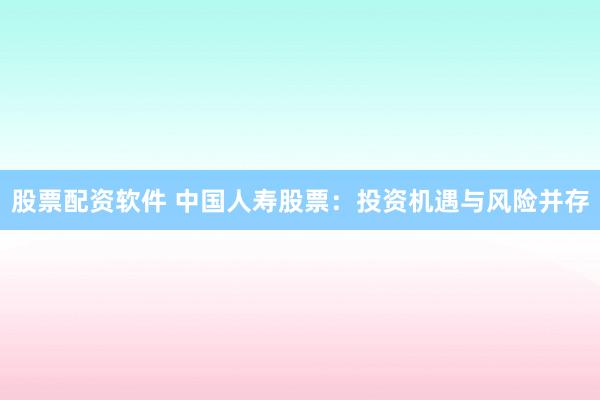 股票配资软件 中国人寿股票：投资机遇与风险并存