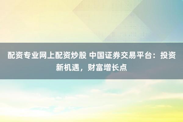 配资专业网上配资炒股 中国证券交易平台：投资新机遇，财富增长点