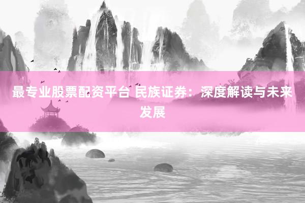 最专业股票配资平台 民族证券：深度解读与未来发展